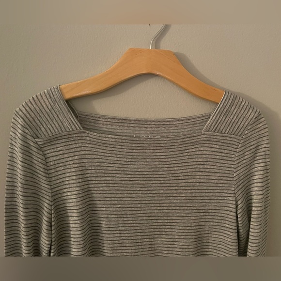 Loft Square Neck Grey Striped Top - Picture 3 of 5